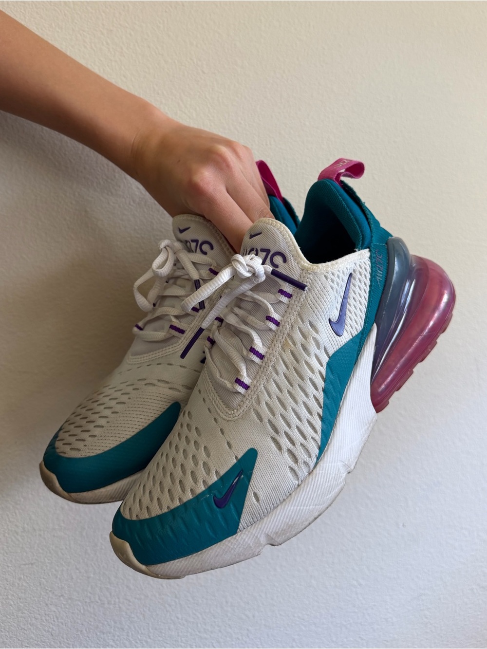 Nike Women’s Air Max 270 - White Teal with Purple and Pink